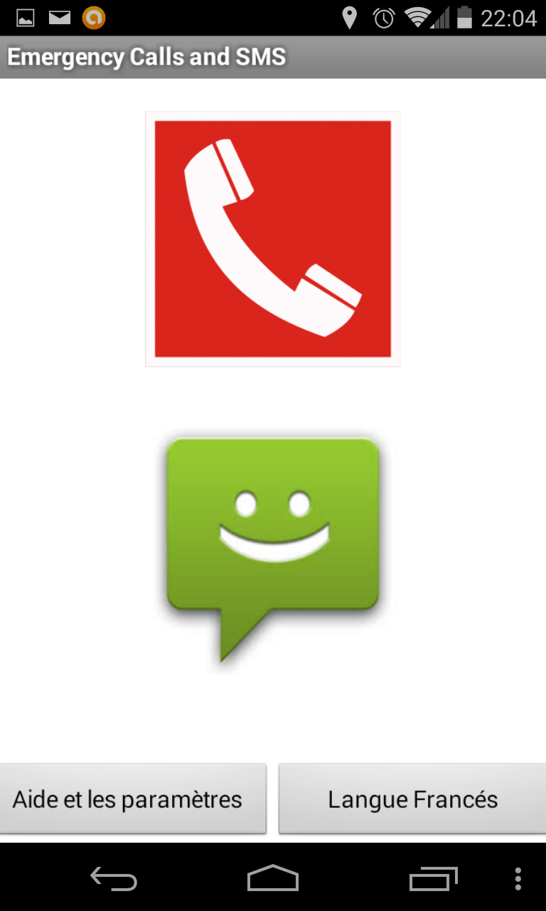 Android application Emergency Calls and SMS screenshort