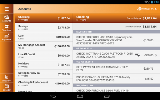 Pioneer Bank Tablet