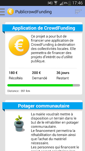 Crowdfunding exemple app