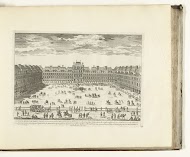 Gezicht op paleis het Louvre te Parijs, 1726