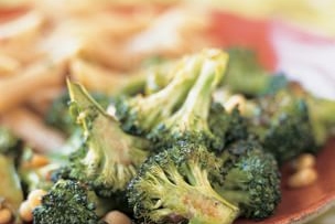 Roasted Broccoli with Pine Nuts and Balsamic Vinaigrette