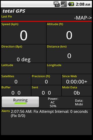 Android application total GPS screenshort