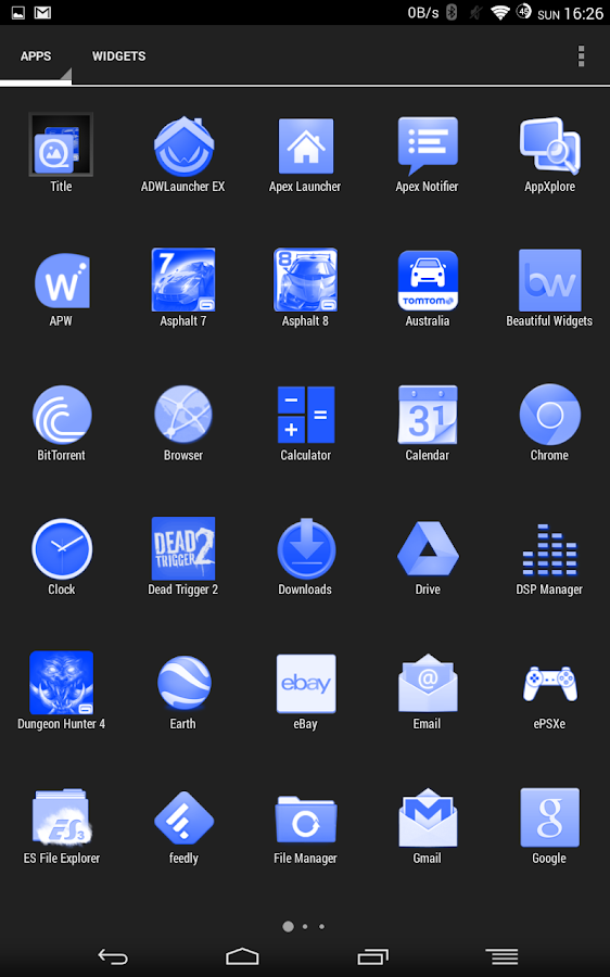 White and Blue Launcher Theme