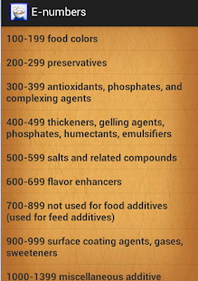 E numbers (E codes) Screenshots 2
