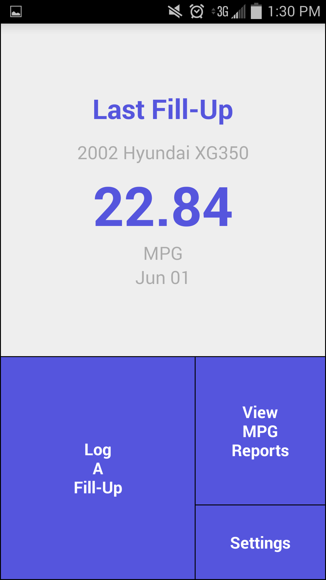 Android application MPG Tracker screenshort