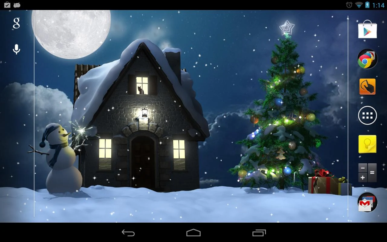 Живые обои Christmas Moon на Андроид