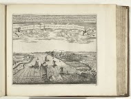 Gezicht op Nijmegen met de geplande fortificaties ontworpen door Menno van Coehoorn, 1726