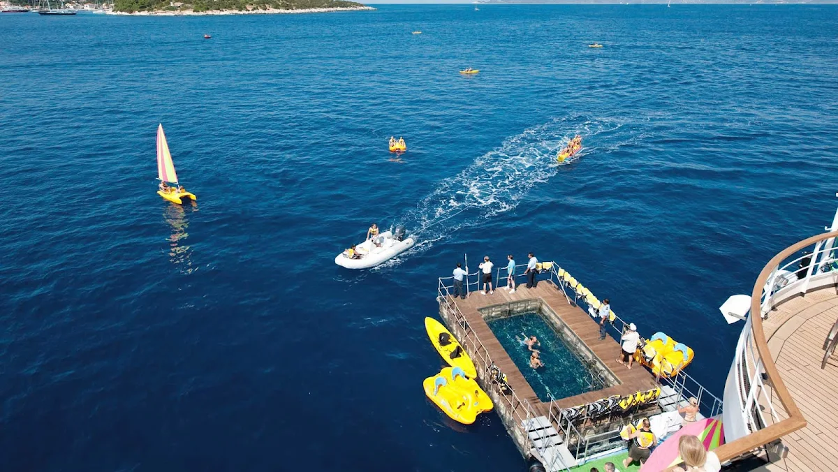 Seabourn_Watersports_Marina_2-1 - Enjoy watersports such as sailing, paddleboarding and more at Seabourn Odyssey's Marina. Water sports are complimentary.