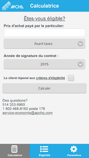 Calculatrice de taxes - APCHQ