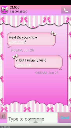 【免費個人化App】PinkBows/GO SMS THEME-APP點子