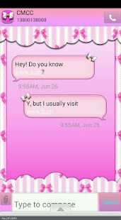 Free PinkBows/GO SMS THEME APK
