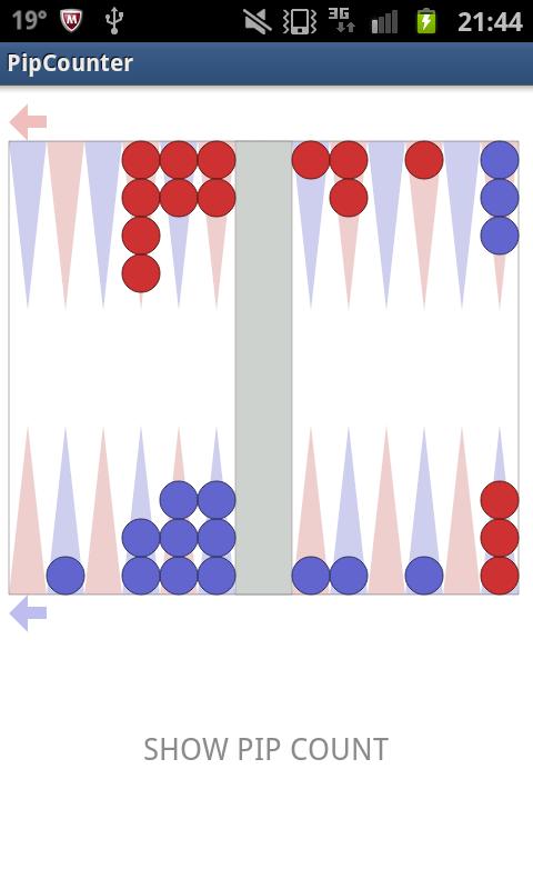 Pip Counter for Backgammon Screen 1