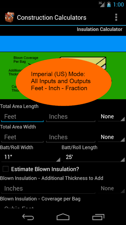   Handy Construction Calculator: captura de tela 