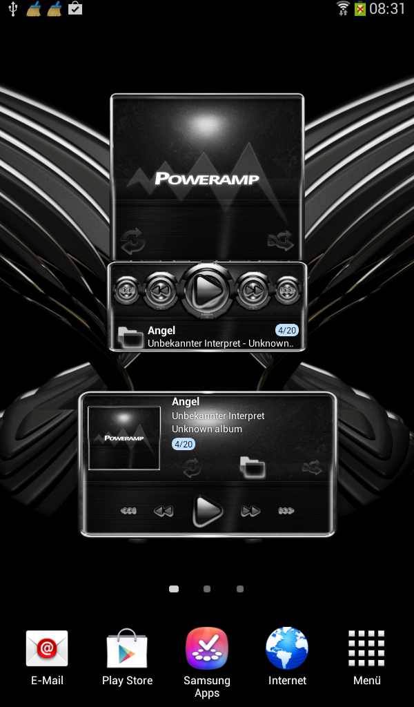 Poweramp skin widget White G. Screen 3
