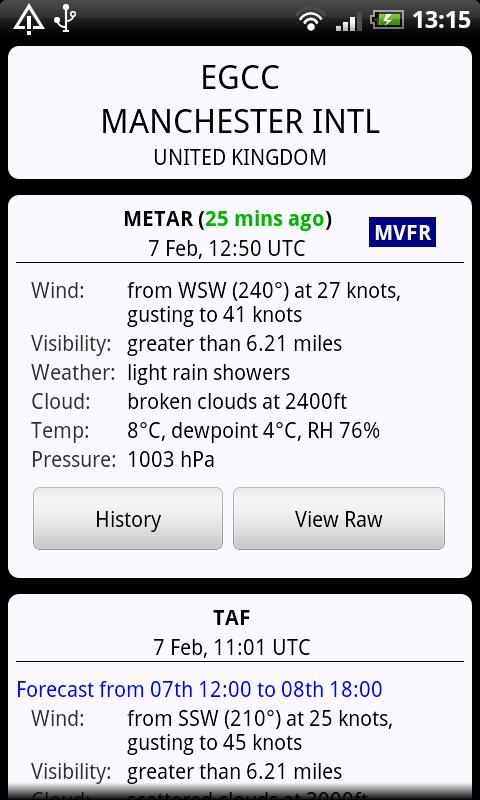 AirReport Pro - METAR &amp; TAF Screen 2