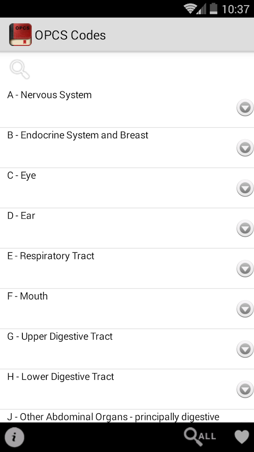 Android application OPCS Procedure Coder screenshort