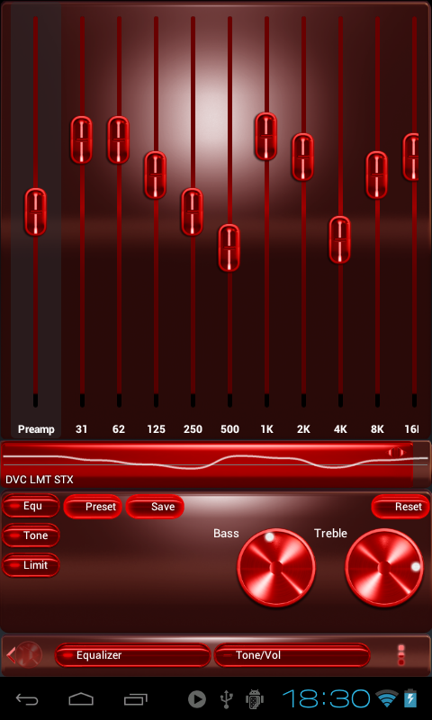 Poweramp skin red metal Screen 2