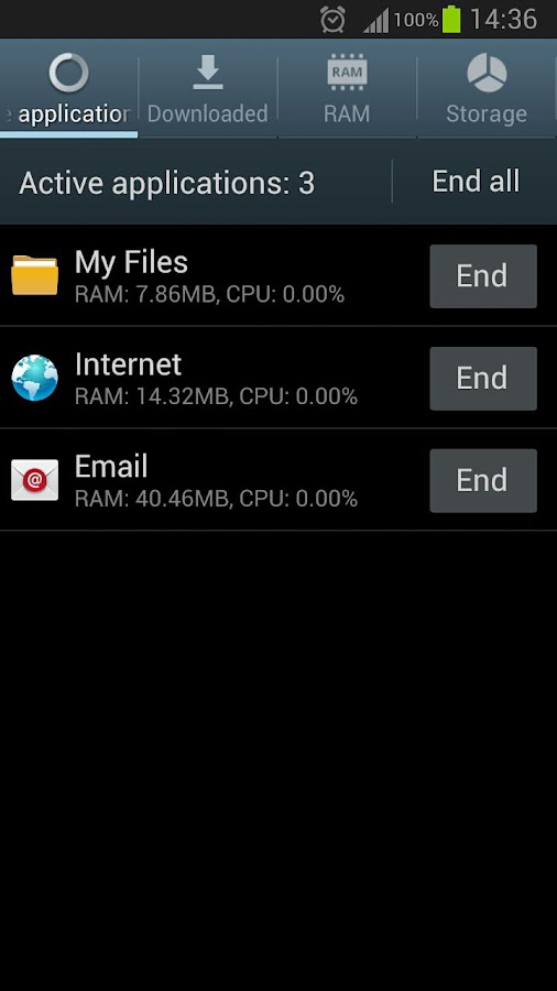 Galaxy s3 task manager