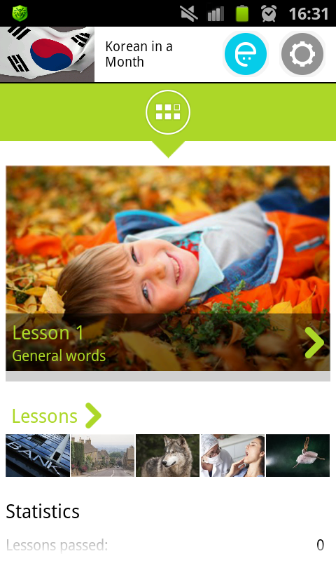 Android application Korean in a Month screenshort