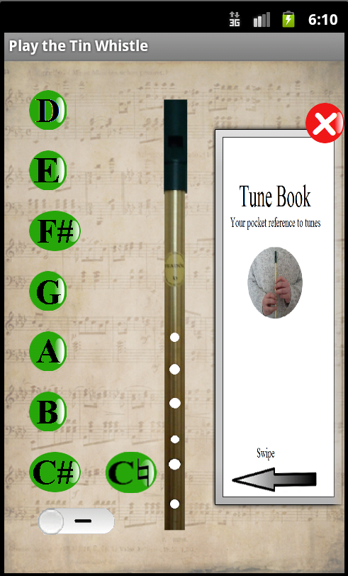 Android application The Irish Tin Whistle App V2 screenshort