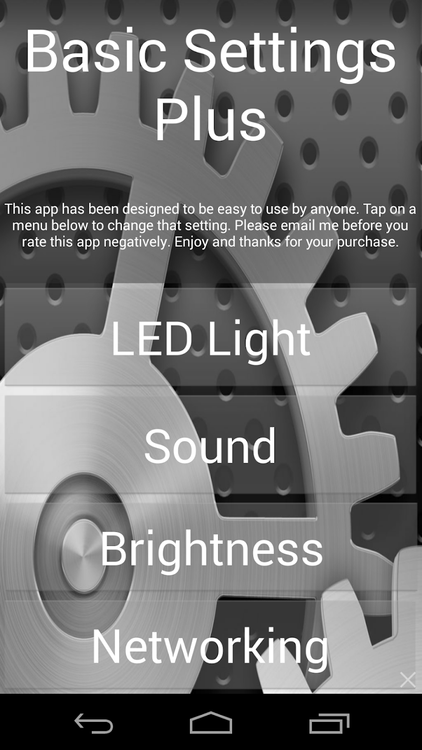 Basic Settings Plus Screen 1