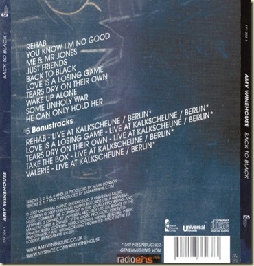 Amy Winehouse - Back To Black - Back
