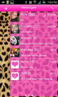 Go SMS Themes: Pink Cheetah
