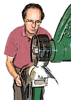 Don Standhaft wheeling on the English Wheel