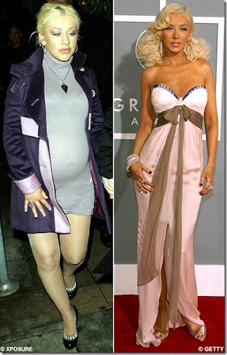 christina aguilera baby belly