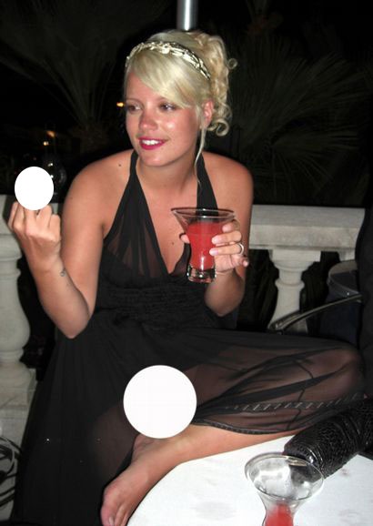 Lily Allen Cannes Film festival drunken party no panties picture