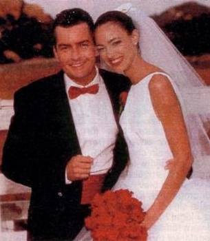 Charlie Sheen first wife donna-peele wedding picture