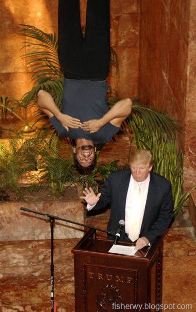 David Blaine Upside Down picture and Donald Trump