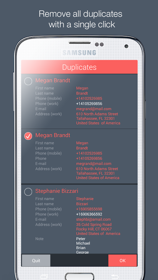 Contacts Optimizer - screenshot