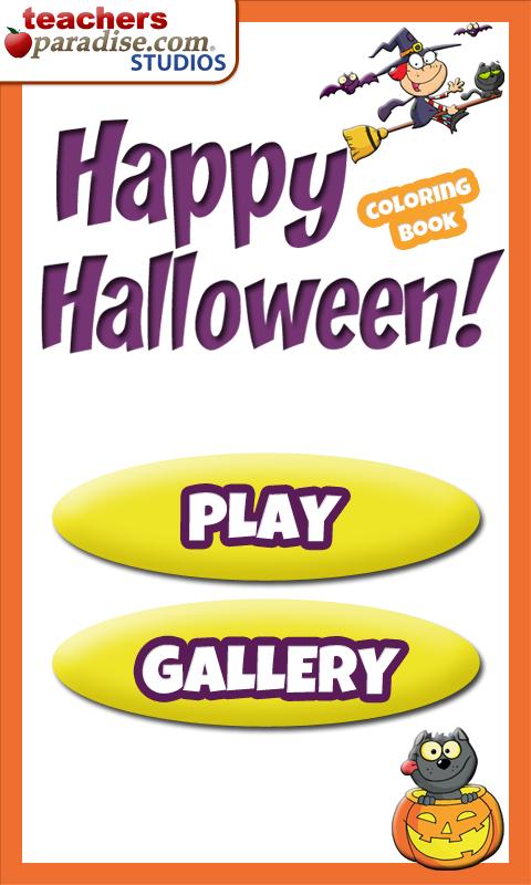 Happy Halloween Coloring Book Screen 1