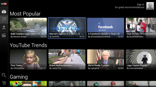 YouTube for Google TV