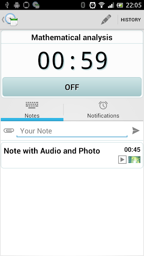 Android application Time Manager screenshort