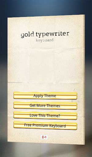 Gold Typewriter keyboard