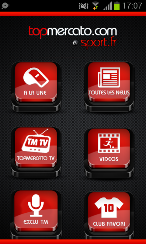 Android application Top Mercato : actu foot screenshort
