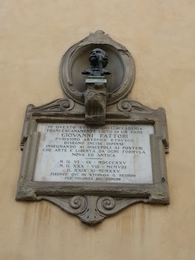 Firenze Busto E Targa Di Giovanni Fattori
