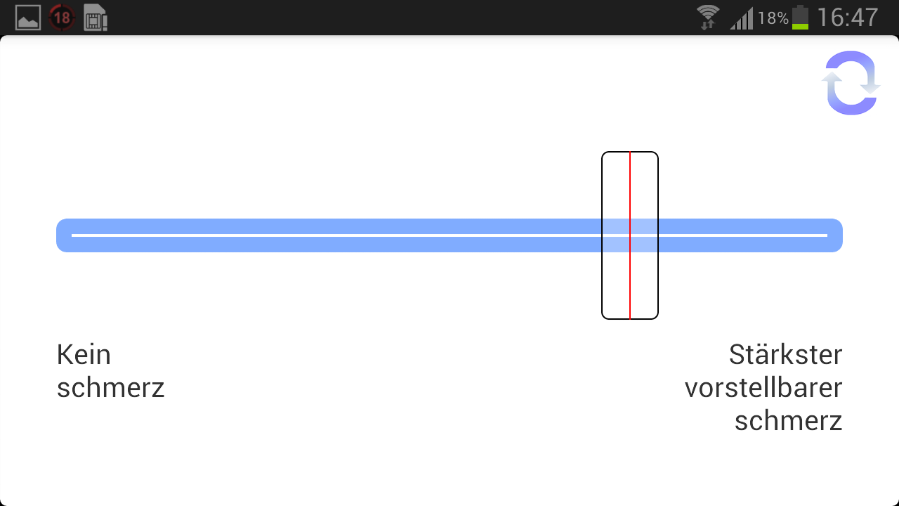 Android application Pain Scale VAS screenshort