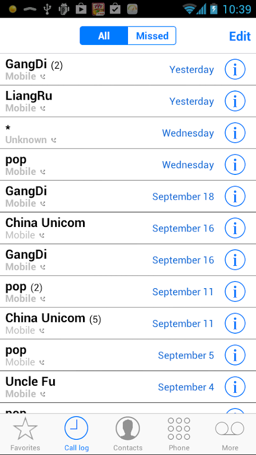 Dialer 7 - screenshot