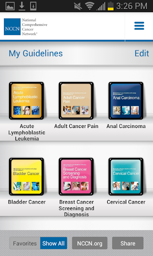 NCCN Guidelines for Smartphone