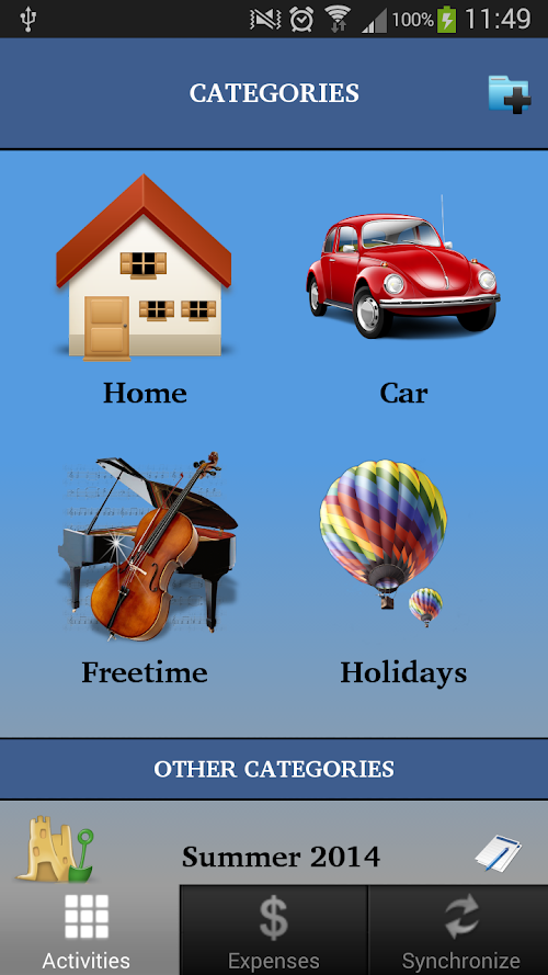 Android application Expenses Note screenshort