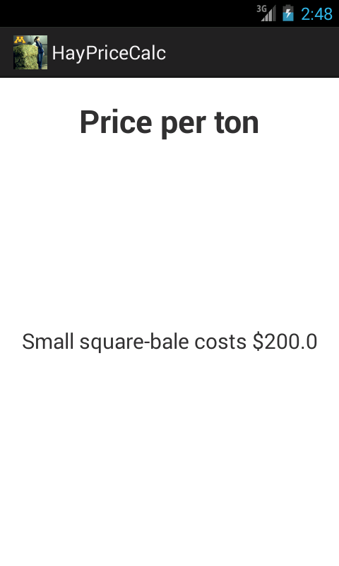 Hay Price Calc Screen 3