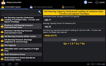 Piling Calculator Tablet poster 5