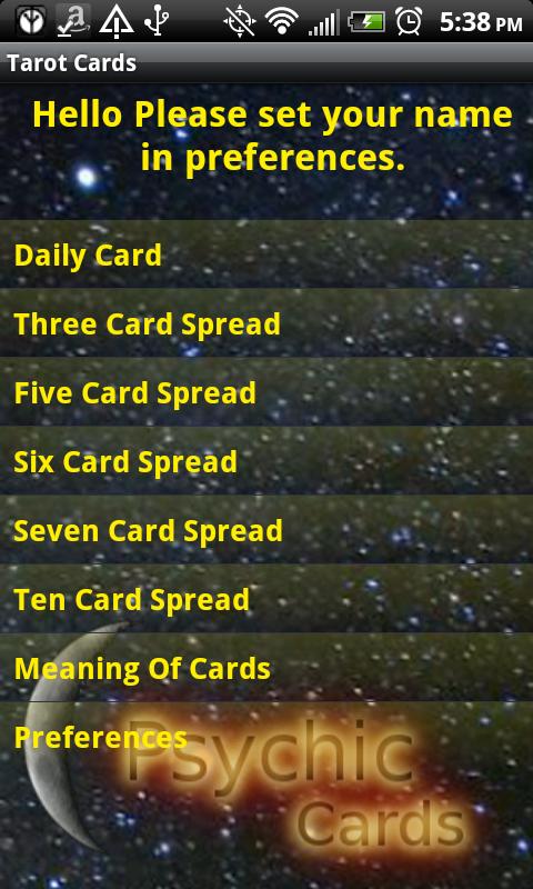 Android application Tarot Cards screenshort