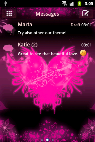 GO SMS Pro Pink Heart Buy