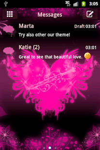 GO SMS Pro Pink Heart Buy Screenshots 0