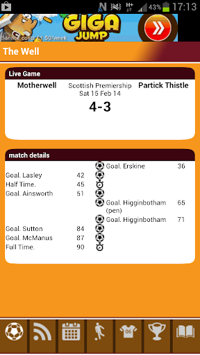 Motherwell Match Alert