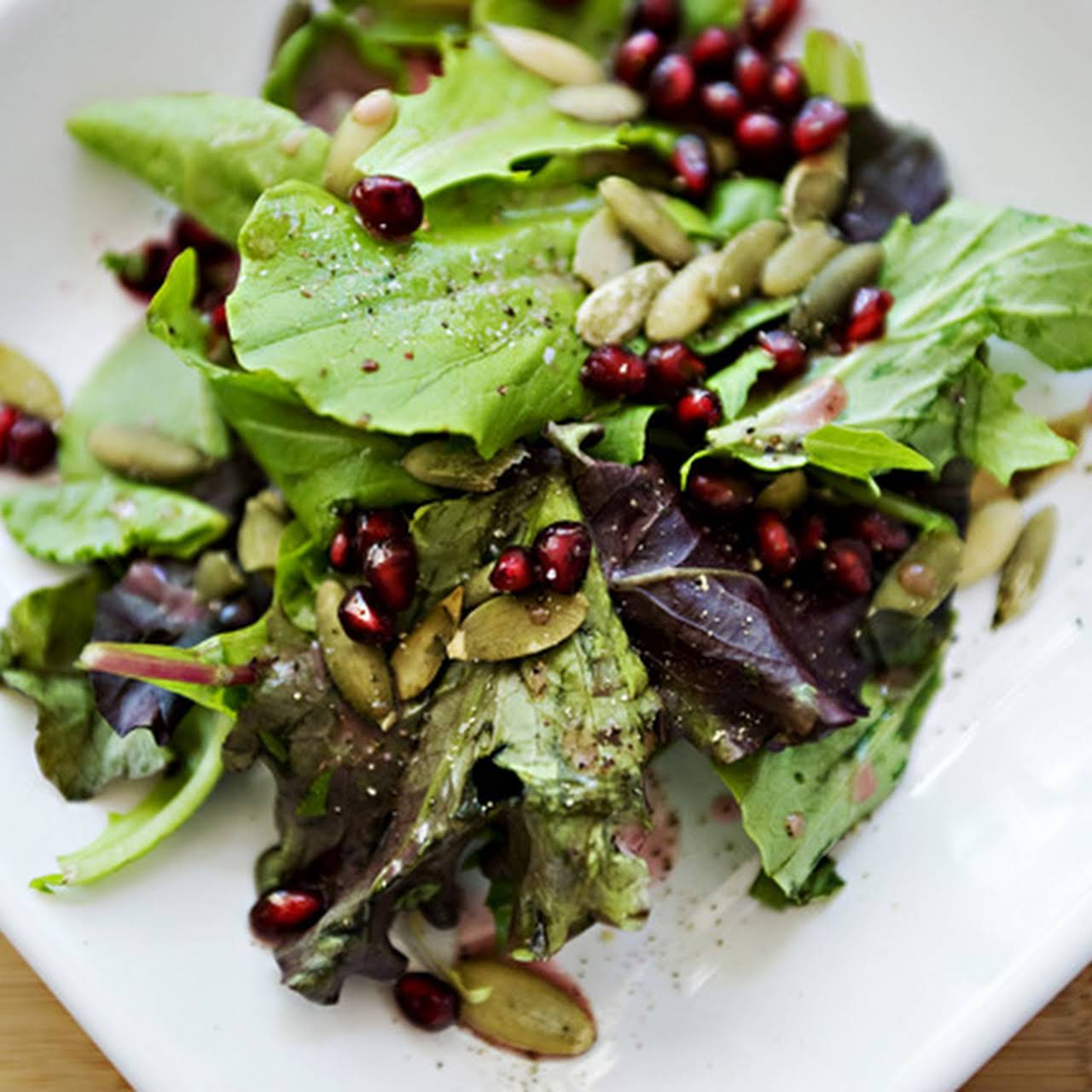  polluted Greens  later Pomegranate Lemon Dressing